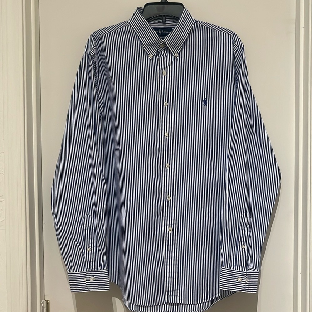 Polo Ralph Lauren Long Sleeve Blue/White XL
